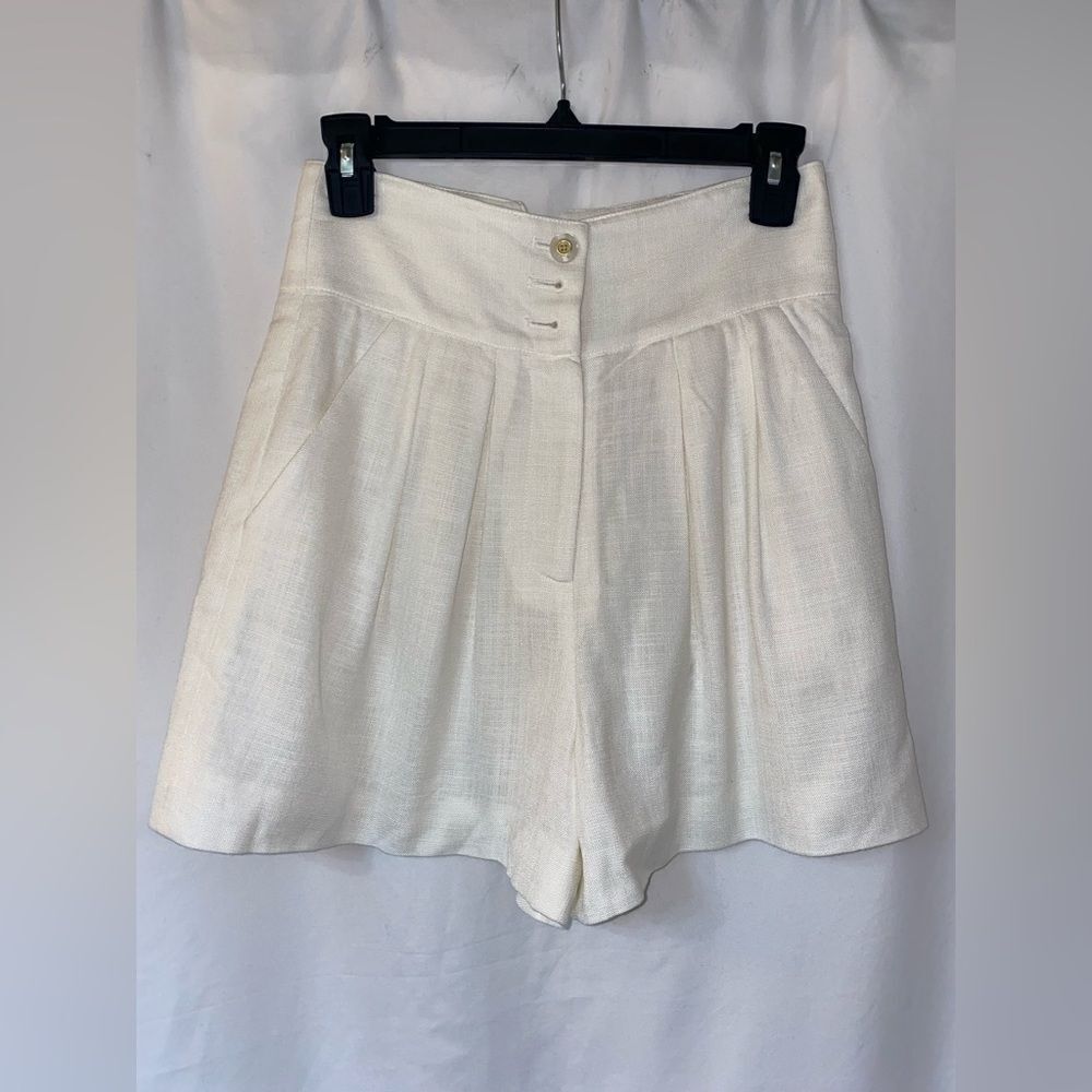 NWT Veronica Beard Alicia High-Rise Shorts Off White Sz 0 retail $ 348.00 - Picture 5 of 12